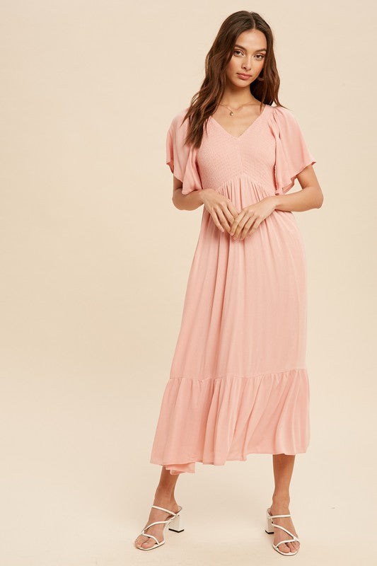 Rachel Flutter Sleeve Dress